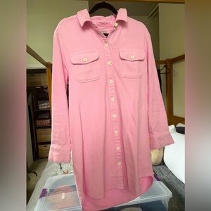 Outerknown Chrome Blanket Shirt Dress - Soft Lilac - Size Medium